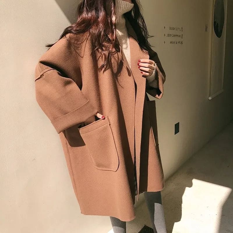 Dames Oversized Warme Winterjas met Losse Pasvorm | Casual Lange Jas
