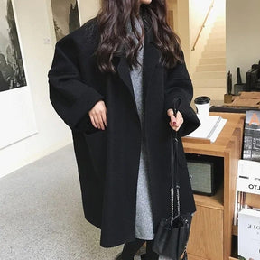 Dames Oversized Warme Winterjas met Losse Pasvorm | Casual Lange Jas