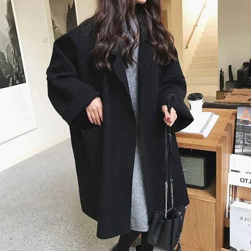 Dames Oversized Warme Winterjas met Losse Pasvorm | Casual Lange Jas
