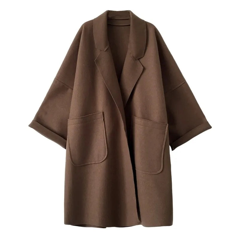 Dames Oversized Warme Winterjas met Losse Pasvorm | Casual Lange Jas