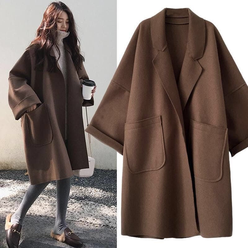 Dames Oversized Warme Winterjas met Losse Pasvorm | Casual Lange Jas