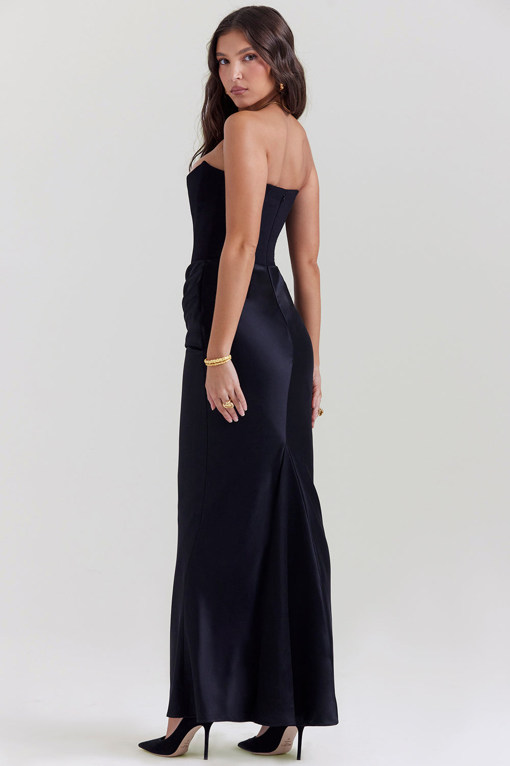 PartyNight - Luxe strapless maxi jurk