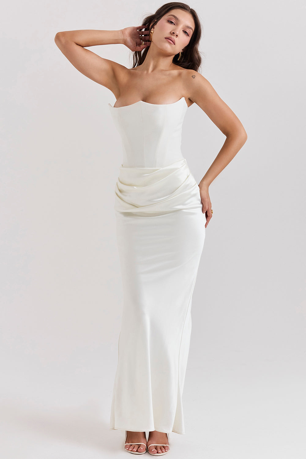 PartyNight - Luxe strapless maxi jurk