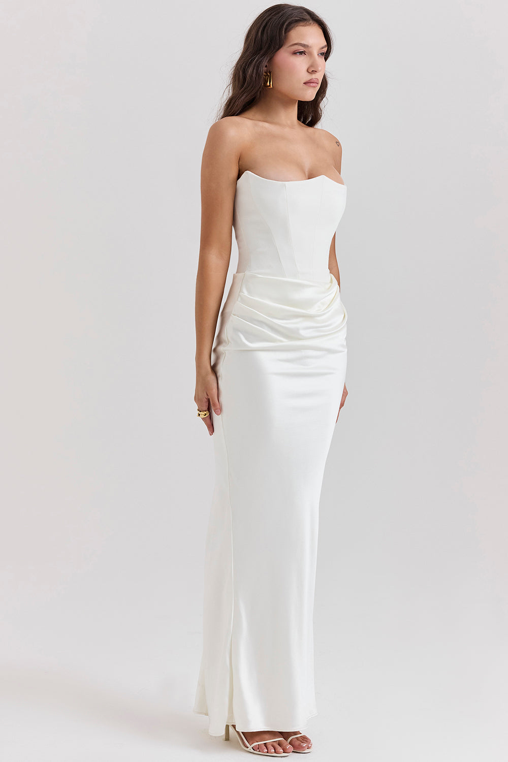 PartyNight - Luxe strapless maxi jurk