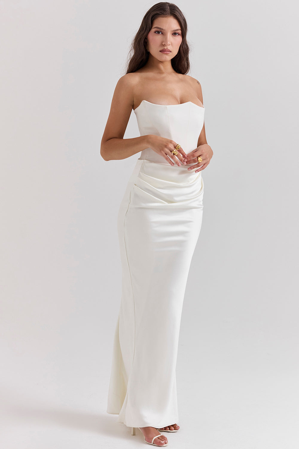 PartyNight - Luxe strapless maxi jurk