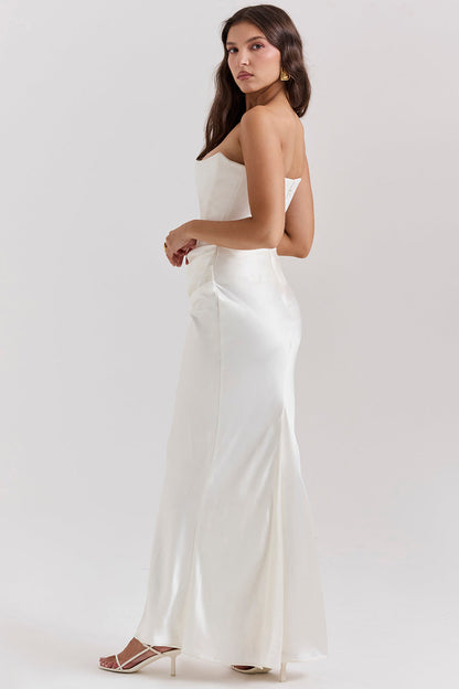 PartyNight - Luxe strapless maxi jurk