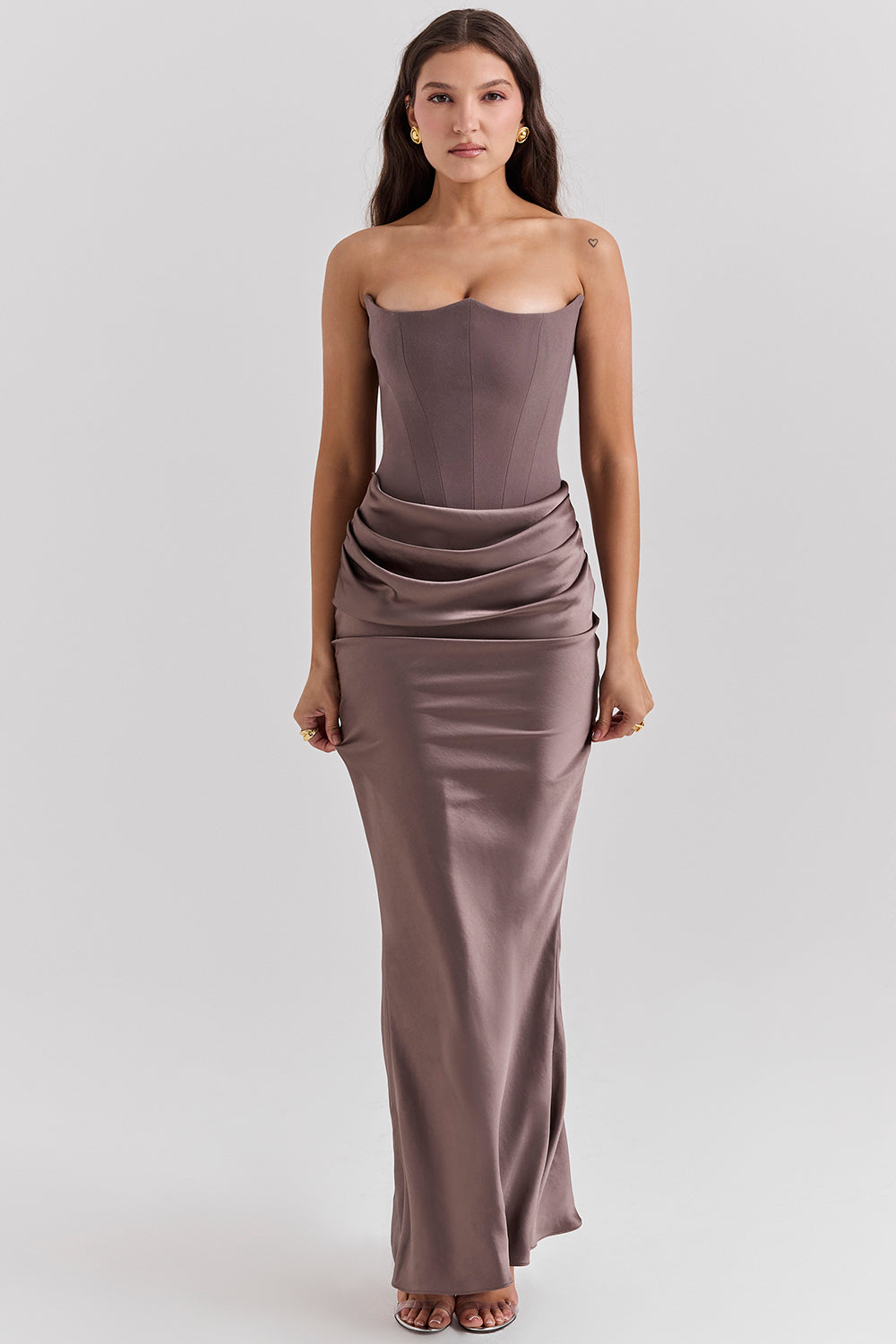 PartyNight - Luxe strapless maxi jurk