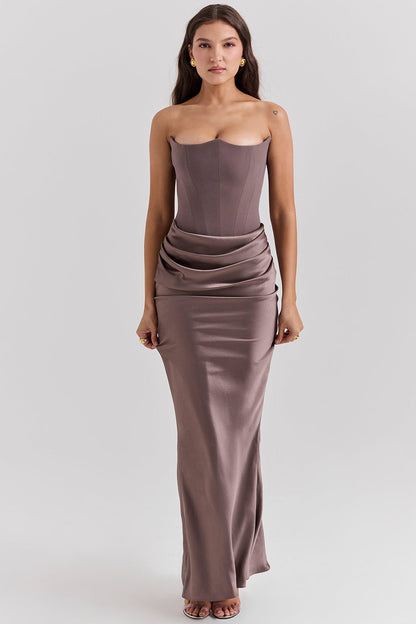 PartyNight - Luxe strapless maxi jurk