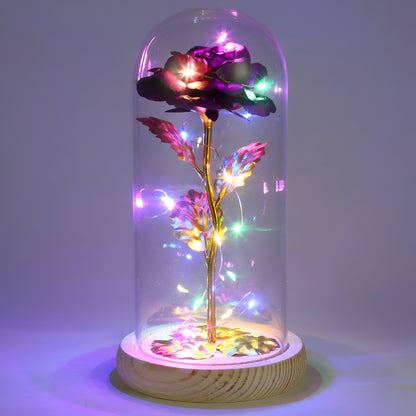 FairyRose - Glazen Koepel met Verlichte Roos en Sprookjeslamp