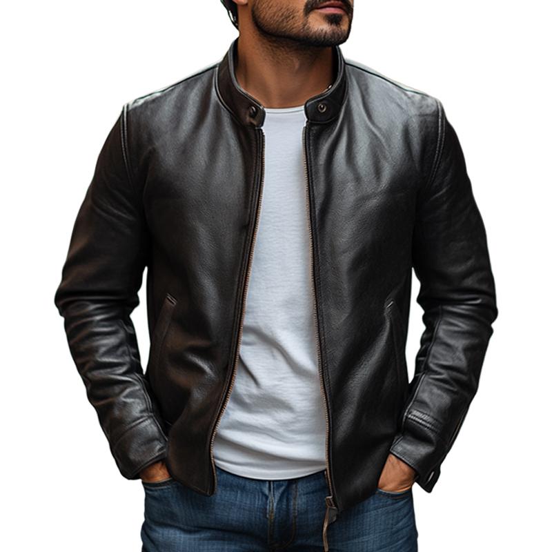 Heren Slim Fit Jas met Kraag | Lange Mouw