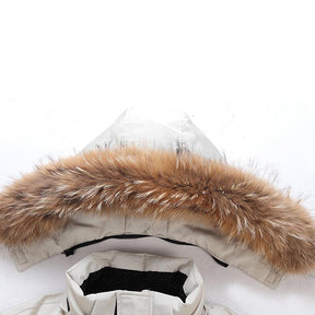 Heren Lange Winterparka Warme Jas | met Capuchon en Bontkraag