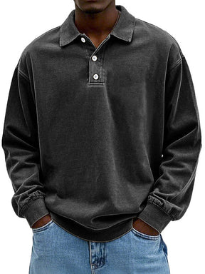Heren Retro Longsleeve Polo T-shirt | Casual Gemak