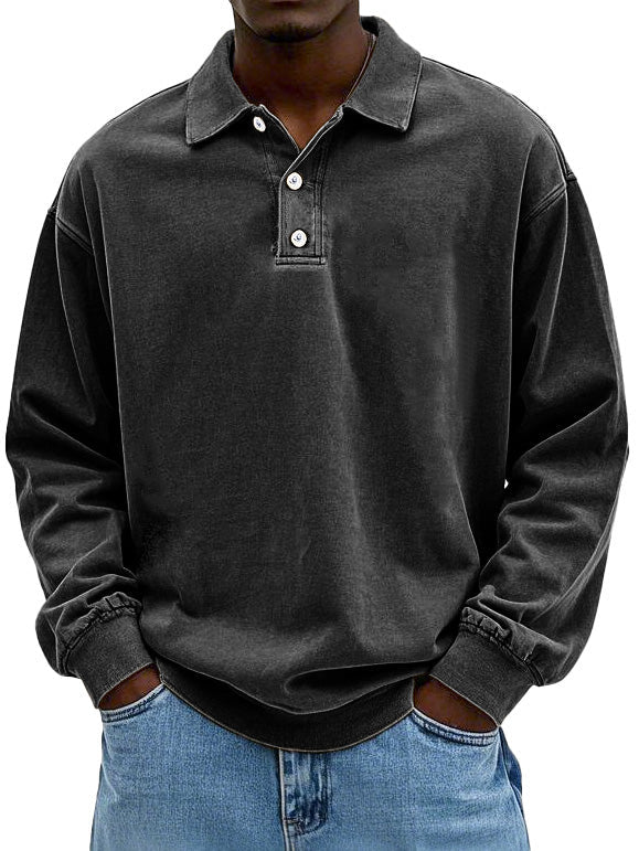 Heren Retro Longsleeve Polo T-shirt | Casual Gemak