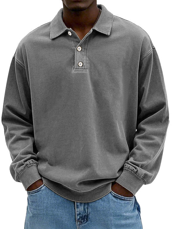 Heren Retro Longsleeve Polo T-shirt | Casual Gemak