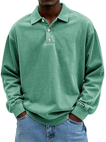Heren Retro Longsleeve Polo T-shirt | Casual Gemak