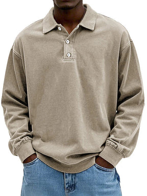 Heren Retro Longsleeve Polo T-shirt | Casual Gemak