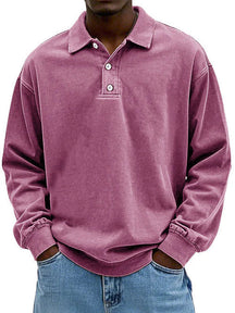 Heren Retro Longsleeve Polo T-shirt | Casual Gemak