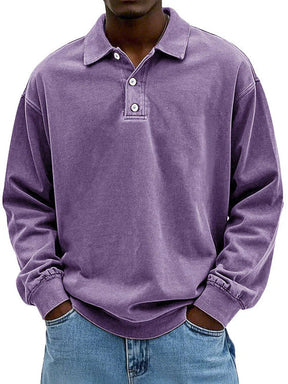 Heren Retro Longsleeve Polo T-shirt | Casual Gemak