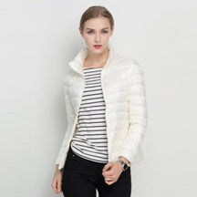 Dames Korte Lichte Puffer Jas | Warme Gewatteerde Korte Winterjas