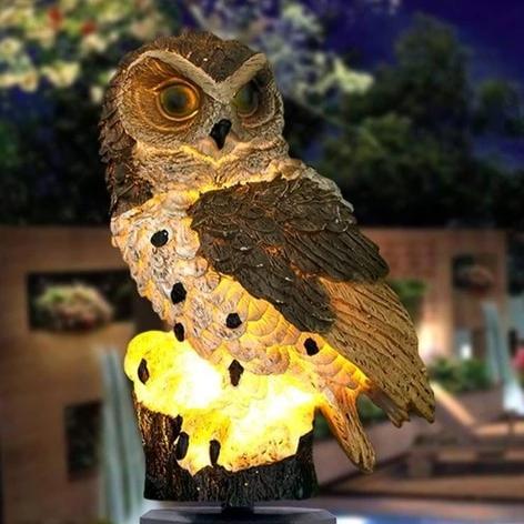 OwlGlow - Zonne Energie LED Uil Decorlamp voor Buitenverlichting en Tuindecoratie