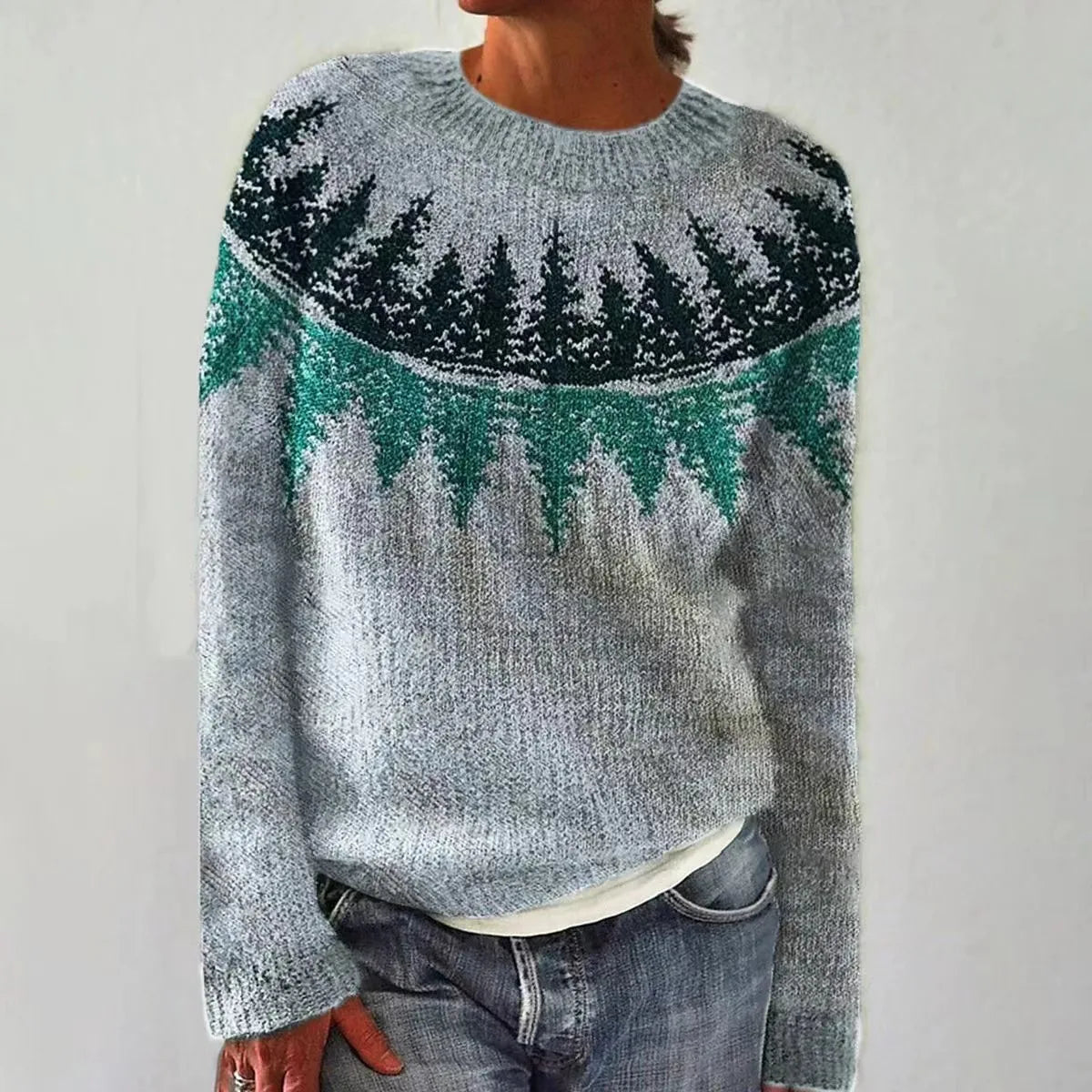 Dames Artistieke Trui geïnspireerd op Scandinavische stijl | Winterse Comfort