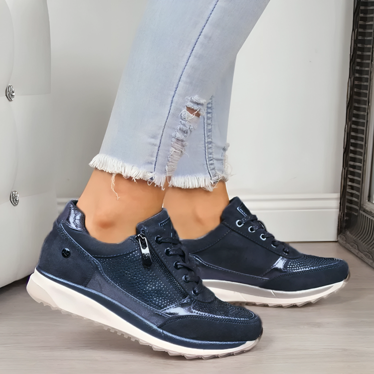 UrbanChic - Stijlvolle Dames Sneakers met Ritsdetail