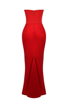 PartyNight - Luxe strapless maxi jurk