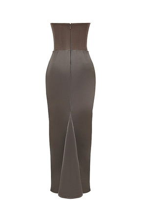 PartyNight - Luxe strapless maxi jurk