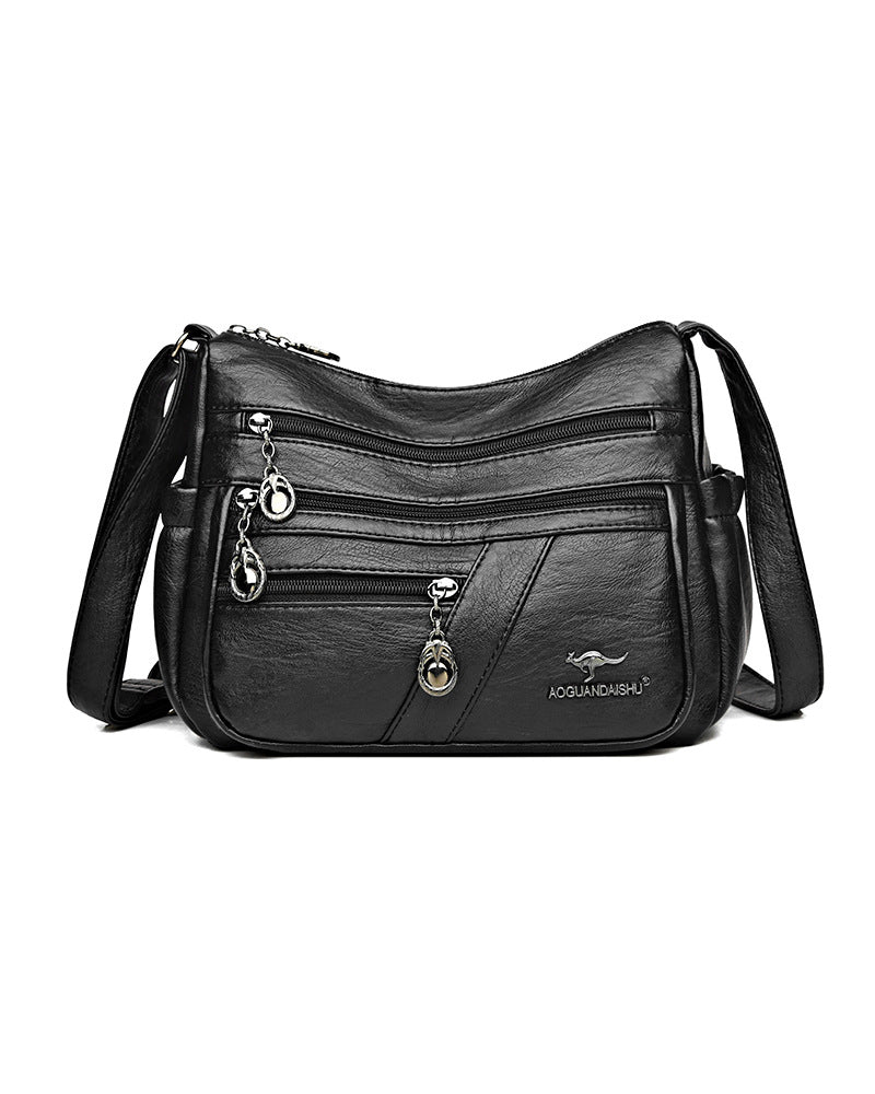 StyleEase - Crossbody Tas met Meerdere Ritsen en Verstelbare Riem