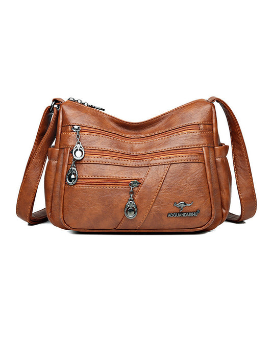 StyleEase - Crossbody Tas met Meerdere Ritsen en Verstelbare Riem