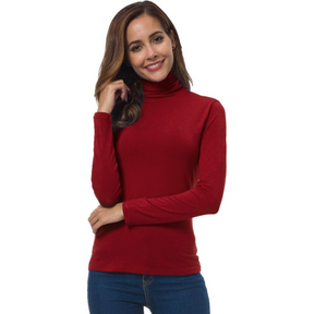 Dames Lichte Slim Fit Coltrui | met Lange Mouwen Rekbaar