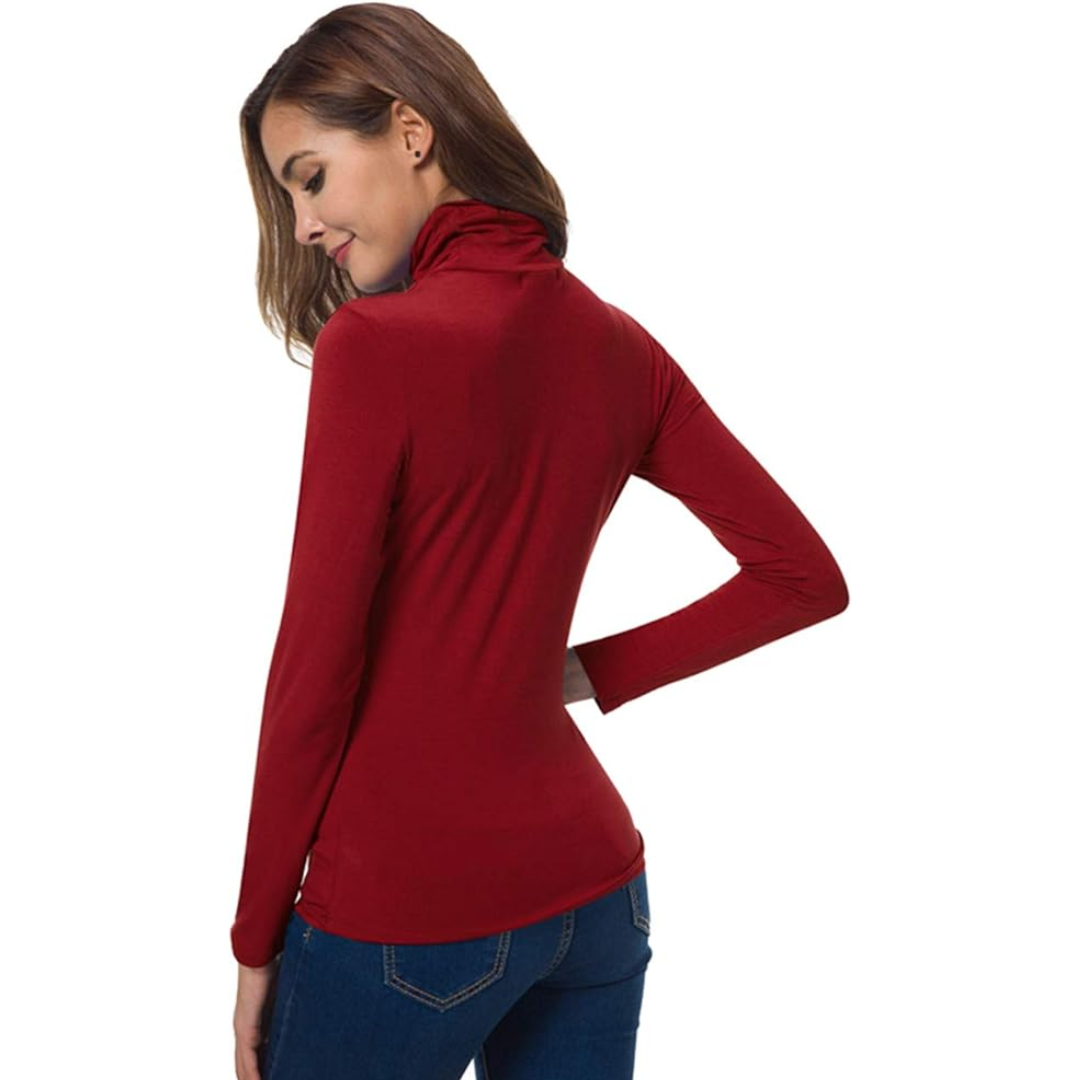 Dames Lichte Slim Fit Coltrui | met Lange Mouwen Rekbaar