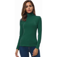 Dames Lichte Slim Fit Coltrui | met Lange Mouwen Rekbaar