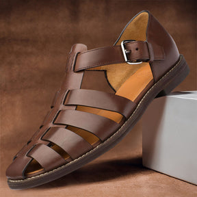 Jacob – Gevlochten Leren Sandalen, Elegant en Ademend voor Heren