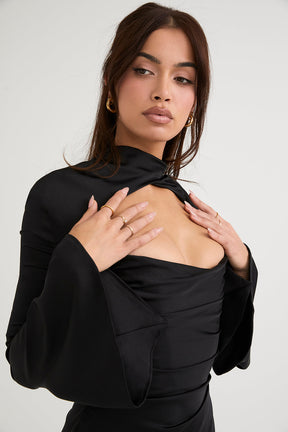 Sofia - Chique Vrouwelijke Jurk met Mouwdetails en Cut-Out
