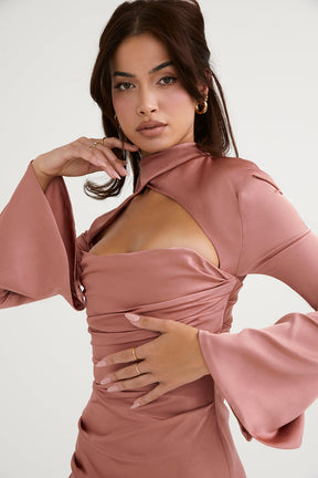 Sofia - Chique Vrouwelijke Jurk met Mouwdetails en Cut-Out