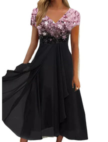 Anna - Zomerse Jurk met Bloemenprint en V-hals