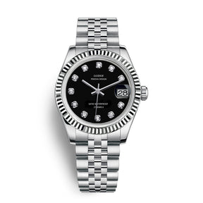 EliteWatch - Luxe Herenhorloge met Diamant Markeringen en Goud/Zilveren Band