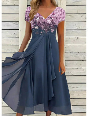 Anna - Zomerse Jurk met Bloemenprint en V-hals