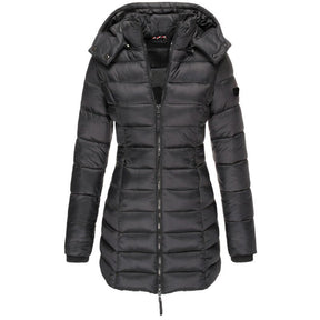 Dames Warme Lichte Lange Gewatteerde Puffer Winterjas | met Capuchon
