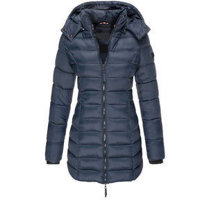 Dames Warme Lichte Lange Gewatteerde Puffer Winterjas | met Capuchon