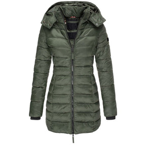 Dames Warme Lichte Lange Gewatteerde Puffer Winterjas | met Capuchon