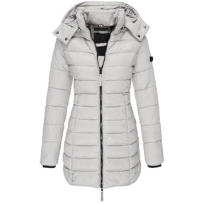 Dames Warme Lichte Lange Gewatteerde Puffer Winterjas | met Capuchon
