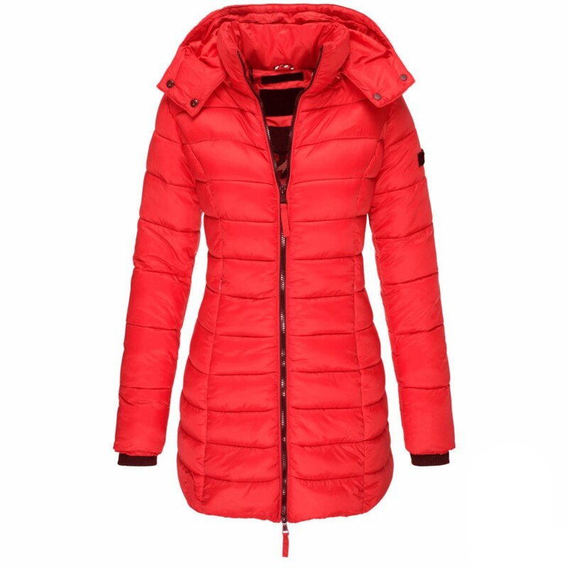 Dames Warme Lichte Lange Gewatteerde Puffer Winterjas | met Capuchon