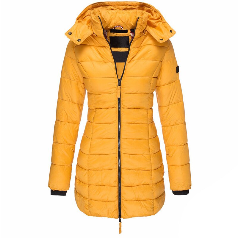 Dames Warme Lichte Lange Gewatteerde Puffer Winterjas | met Capuchon