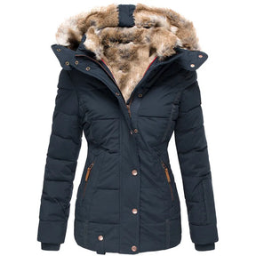 Dames Pufferjas met Bontcapuchon | Warme Winterjas met Slim Fit Pasvorm