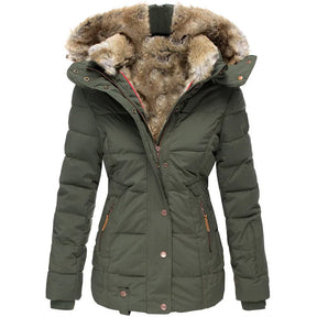 Dames Pufferjas met Bontcapuchon | Warme Winterjas met Slim Fit Pasvorm