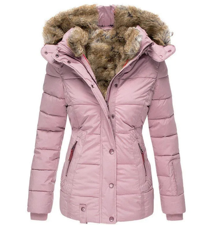 Dames Pufferjas met Bontcapuchon | Warme Winterjas met Slim Fit Pasvorm