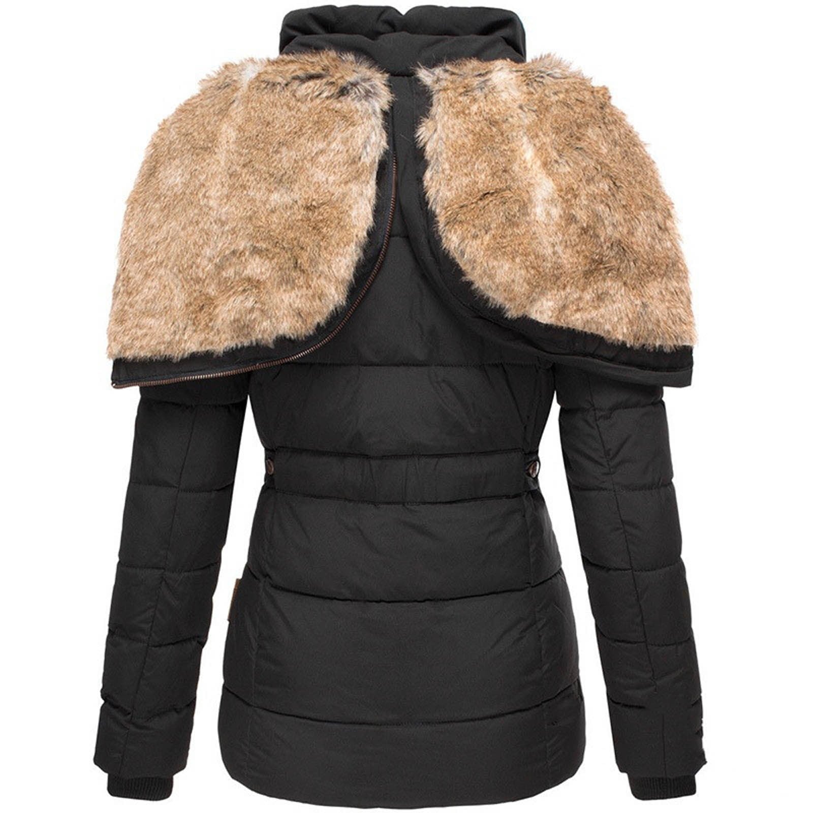 Dames Pufferjas met Bontcapuchon | Warme Winterjas met Slim Fit Pasvorm