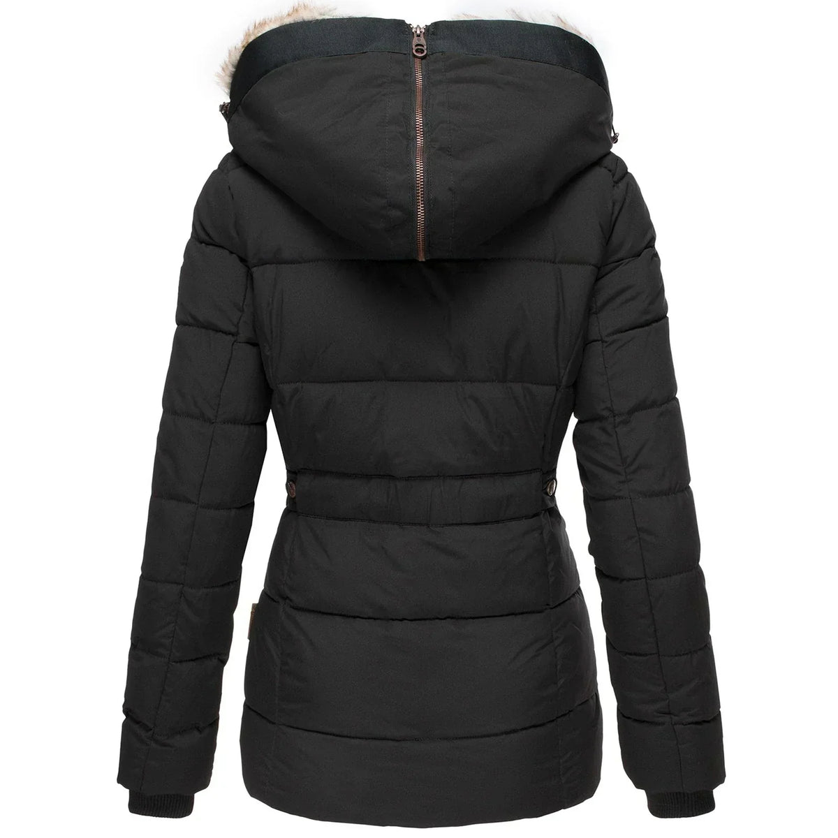 Dames Pufferjas met Bontcapuchon | Warme Winterjas met Slim Fit Pasvorm
